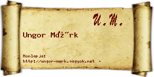 Ungor Márk névjegykártya