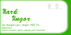 mark ungor business card